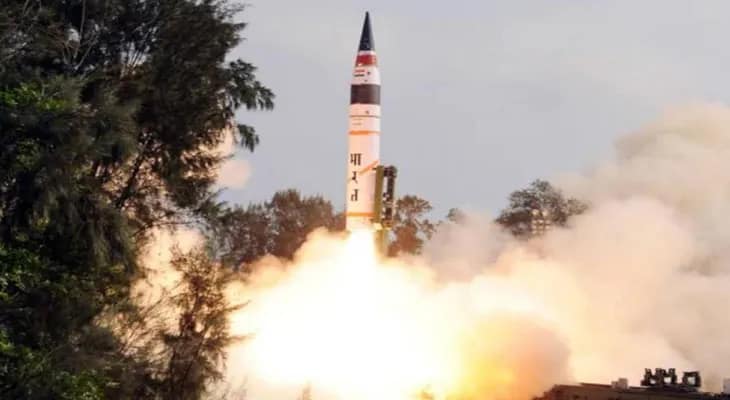 ওড়িশার চাঁদিপুর উপকূলে অগ্নি-৫ ব্যালিস্টিক ক্ষেপণাস্ত্রের সফল পরীক্ষা ভারতের