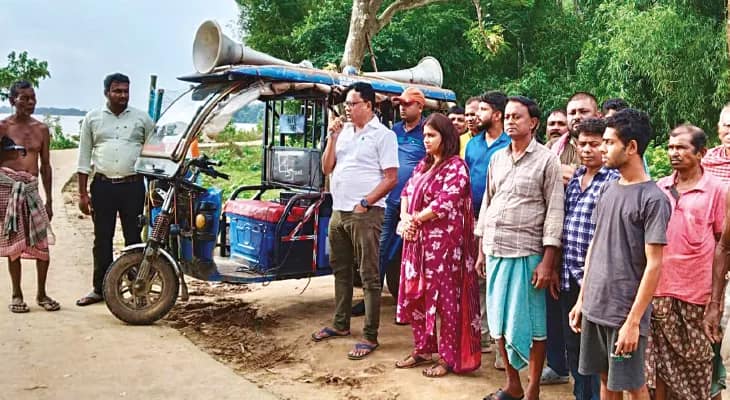 সুবর্ণরেখা উপচে কেশিয়াড়ি, দাঁতন-১ ব্লক প্লাবনের আশঙ্কা, সতর্ক করে মাইকিং প্রশাসনের