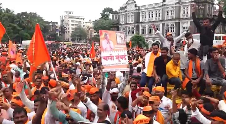 মুম্বইয়ের আজাদ ময়দানে আজকের বিক্ষোভের আগে  শহরে পৌঁছলেন মারাঠা সংরক্ষণ আন্দোলনের নেতা মনোজ জারাঙ্গে