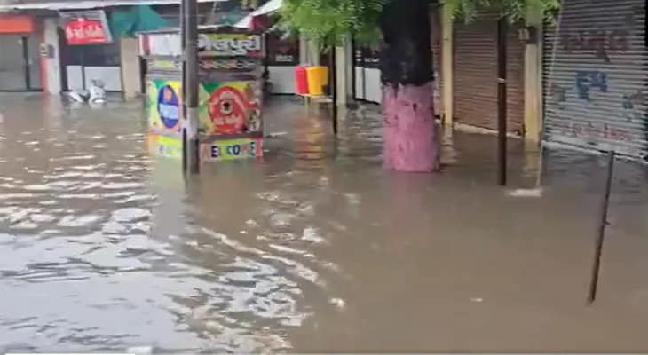 গুজরাতের আনন্দে ভারী বৃষ্টির জেরে জলমগ্ন একাধিক এলাকা