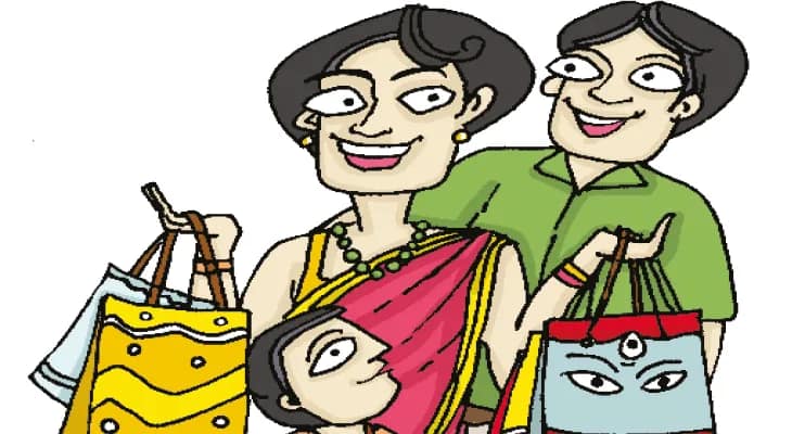 ছুটির দিনে বহরমপুরে জমে উঠল পুজোর বাজার