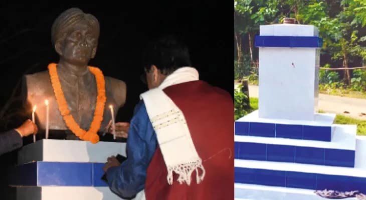 তিরোধান দিবসের প্রাক্কালে পঞ্চানন বর্মার মূর্তি ভেঙে নিয়ে গেল দুষ্কৃতীরা