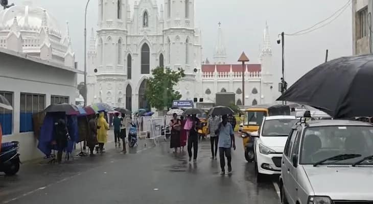 তামিলনাড়ুর নাগাপট্টিনমে ভারী বৃষ্টি