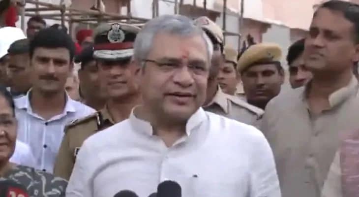রাজস্থানের জয়পুরে বক্তব্য রাখছেন কেন্দ্রীয় মন্ত্রী অশ্বিনী বৈষ্ণব