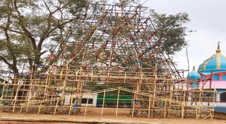এবছর বার্নিয়া হরিতলাপাড়া পুজো কমিটির থিম কেদারনাথের মন্দির