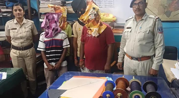 চিনা মাঞ্জা সুঁতোর বিরুদ্ধে অভিযান খড়দহ থানার পুলিশের