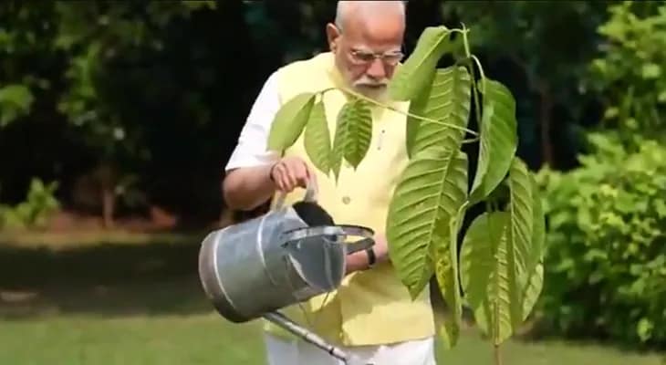 রাজা তৃতীয় চার্লসের উপহার দেওয়া কদম গাছের চারা বাসভবনে লাগালেন প্রধানমন্ত্রী নরেন্দ্র মোদি