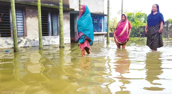 নিকাশি সমস্যার জেরে জলের তলায় বাড়িঘর, বহু কৃষিজমি