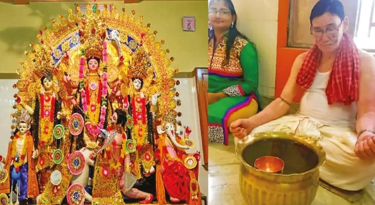 মিঠানির চক্রবর্তী বাড়ির পুজো: এখনও‘তামি’তে নির্ধারণ হয় সন্ধিক্ষণ