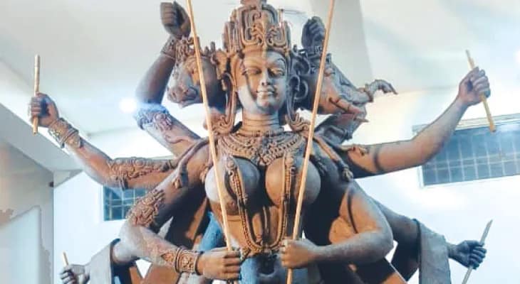 পঁচাত্তরে পৌঁছে নেতাজি জাতীয় সেবাদলে তন্ত্রের থিমে মহামায়া আরাধনা
