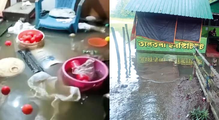 প্রবল বৃষ্টিতে জলে ভাসল ময়দান