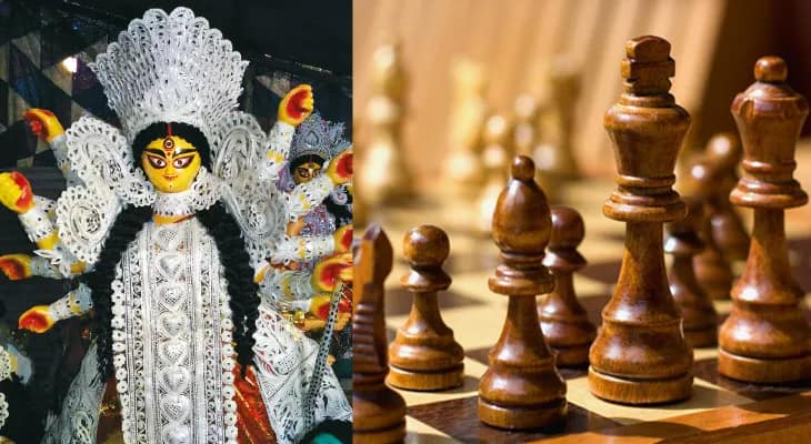 দেবীর আরাধনায় বুদ্ধি প্রদর্শন, দাবায় মজেছে বেঙ্গালুরু ও পুনের দুই পুজো