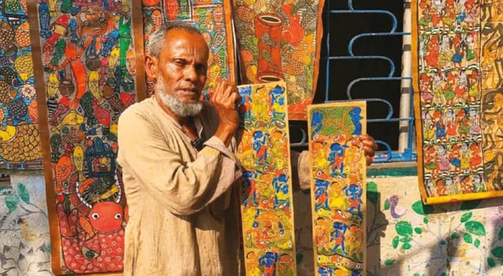 দুর্গাপুজোয় লক্ষ্মীলাভ, উৎসবে মাতল পিংলার পটগ্রাম