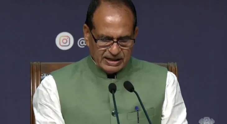 নয়াদিল্লিতে সভায় বক্তব্য রাখছেন কেন্দ্রীয় মন্ত্রী শিবরাজ সিং চৌহান