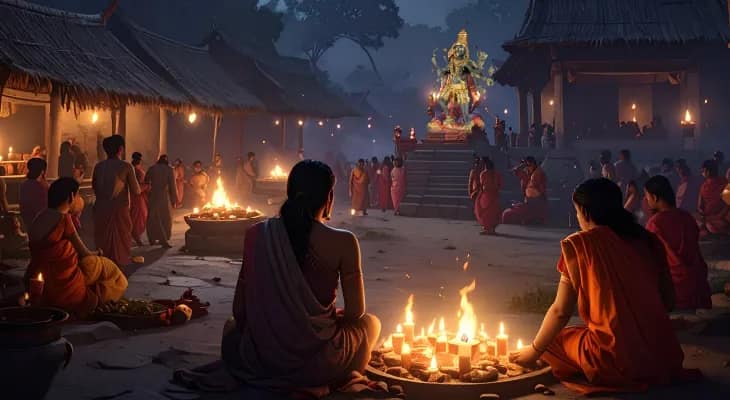 হিমেল হাওয়ায় আলোর পুজো