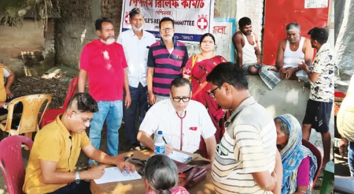 কালীপুজো-দীপাবলি ছেড়ে স্বাস্থ্য শিবিরে ভিড় আলোর উত্সবের আনন্দ ফিকে ভূতনির দুর্গতদের