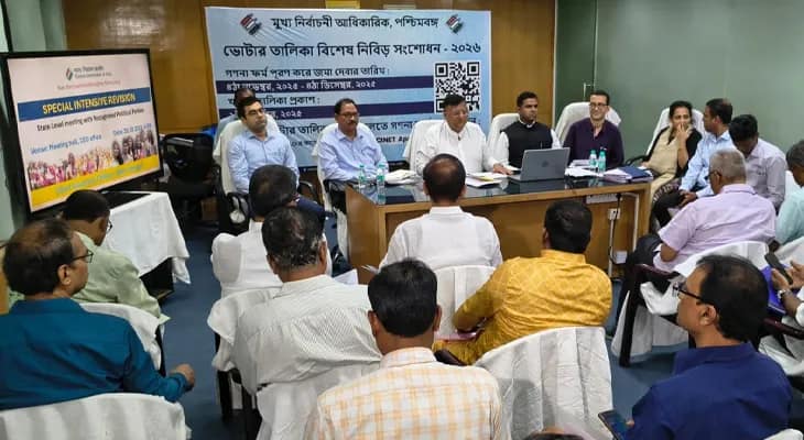 এসআইআর ঘোষণার পর নির্বাচন কমিশনের অফিসে চলছে সর্বদল বৈঠক