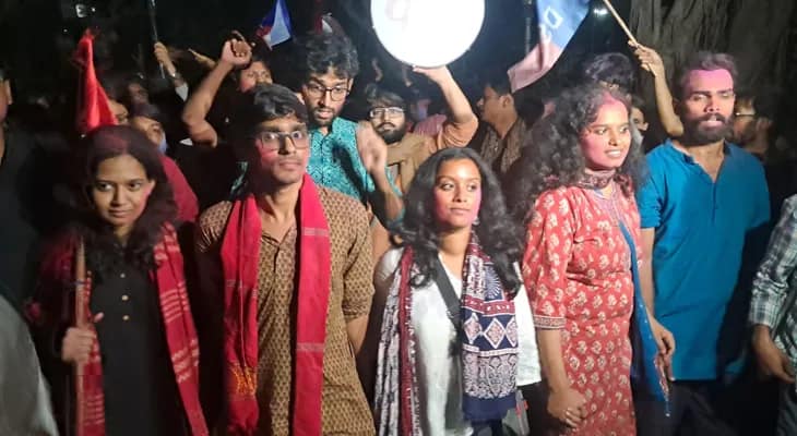 জেএনইউ ছাত্র সংসদ ভোটে বামেদের জয়জয়কার, চারটি আসনেই জয়ী জোট প্রার্থীরা