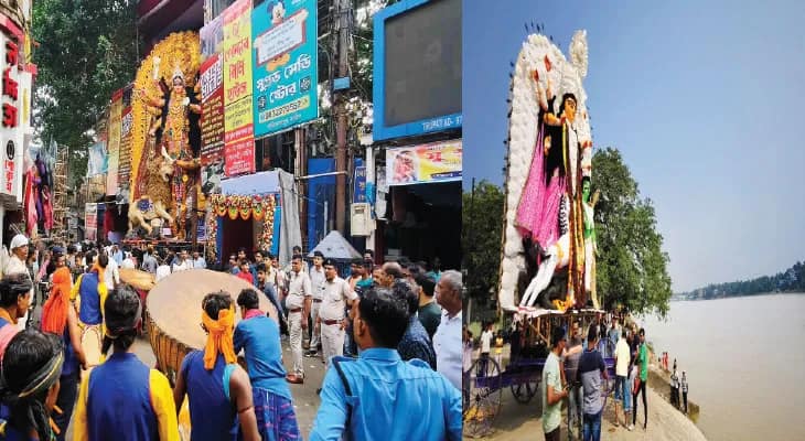 নবদ্বীপের রাসের আড়ংয়ে পুলিশি নিষ্ক্রিয়তার নালিশ রাতভর শোভাযাত্রা, সকালে যানজটে নাকাল ট্রেনযাত্রীরা