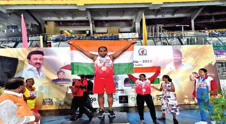 এশিয়া মাস্টার্স অ্যাথলেটিকে জ্যাভলিনে সোনা জিতলেন মানিকচকের নাইমা