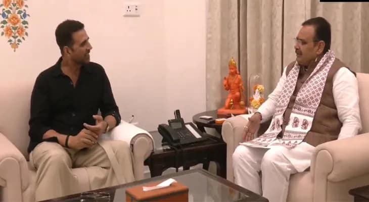 জয়পুরে রাজস্থানের মুখ্যমন্ত্রী ভজনলাল শর্মার সঙ্গে দেখা করলেন অক্ষয় কুমার