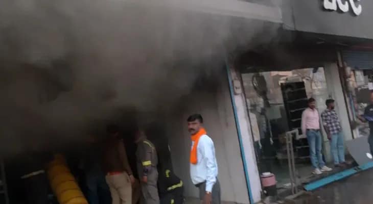 গোরক্ষপুরের গোলঘরে একটি পোশাকের দোকানে ভয়াবহ আগুন, অকুস্থলে দমকল, হতাহতের খবর নেই