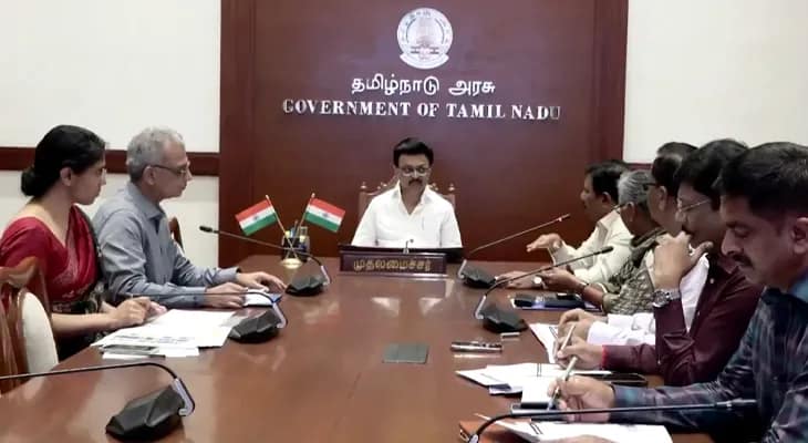 চেন্নাইতে জরুরি বৈঠকে তামিলনাড়ুর মুখ্যমন্ত্রী এম কে স্ট্যালিন