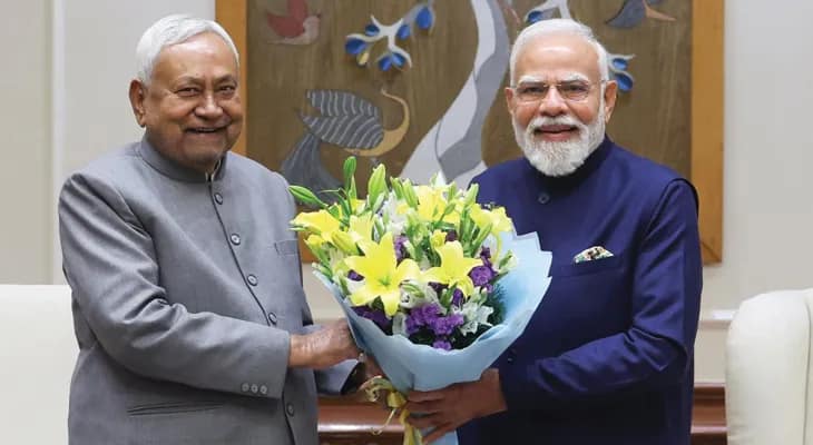 আজ নয়াদিল্লিতে প্রধানমন্ত্রী নরেন্দ্র মোদির সঙ্গে সাক্ষাৎ করলেন বিহারের মুখ্যমন্ত্রী নীতীশ কুমার