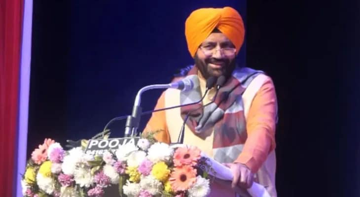 আম্বালার সভায় বক্তব্য রাখছেন হরিয়ানার মুখ্যমন্ত্রী নায়েব সিং সাইনি