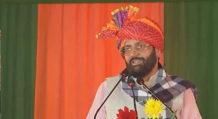 গুরুগ্রামে বক্তব্য রাখছেন হরিয়ানার মুখ্যমন্ত্রী নায়েব সিং সাইনি