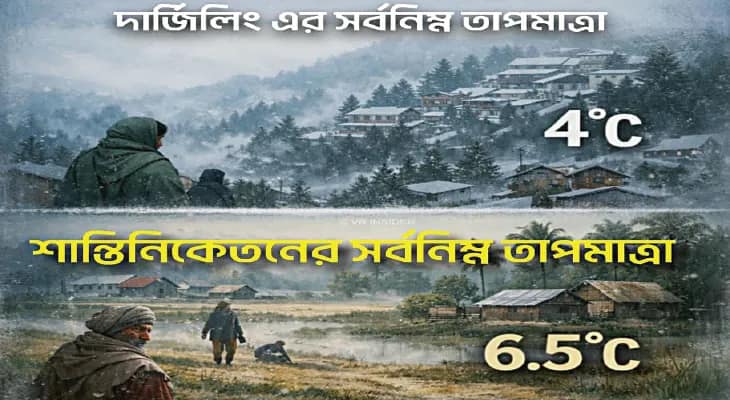 বোলপুরে দার্জিলিংয়ের অনুভূতি, শ্রীনিকেতনে তাপমাত্রার পারদ নেমে ৬.৫ ডিগ্রি