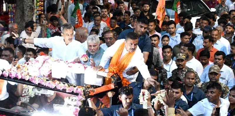 কৃতজ্ঞতা জ্ঞাপন মিছিলে ভবানীপুরে মুখ্যমন্ত্রী শুভেন্দু অধিকারি