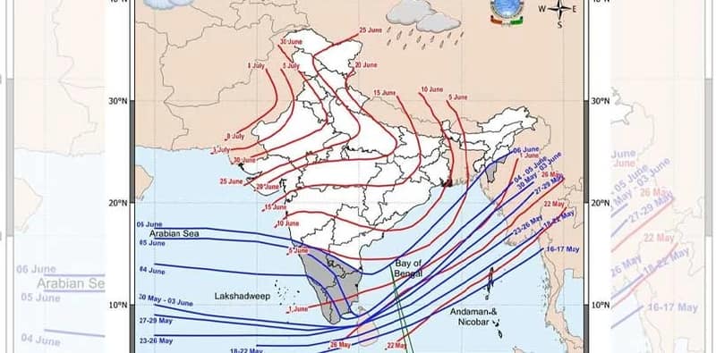 উত্তরপূর্ব ভারতের একটা অংশে, মনিপুর ও মিজোরাম এর কিছু এলাকায় বর্ষা প্রবেশ করল আজ