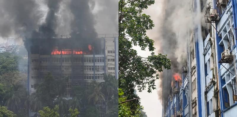 আলিপুরে দক্ষিণ ২৪ পরগনা জেলা পরিষদের অফিসে আগুন, কালো ধোয়ায় ঢাকল গোটা এলাকা