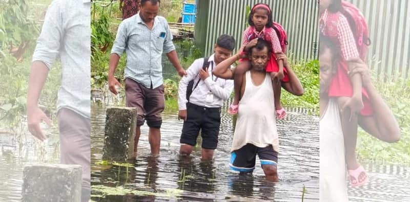 সামান্য বৃষ্টিতেই জলমগ্ন ময়নাগুড়ি পুরসভার ৪ ও ১০ নম্বর ওয়ার্ডের বেশ কিছু এলাকা