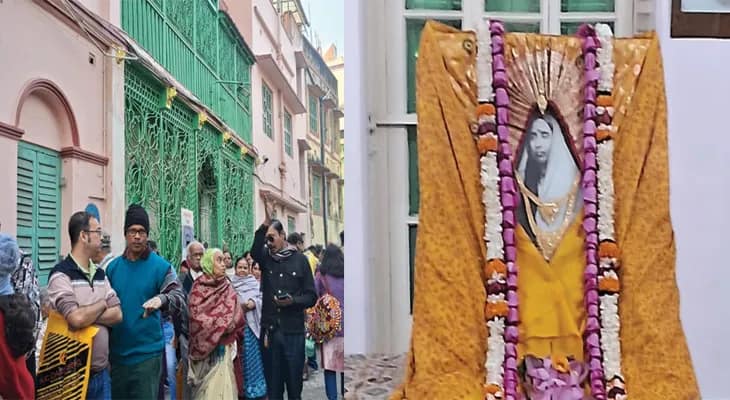 নতুন বছরের প্রথম দিনে বাগবাজারে সারদা মায়ের বাড়িতে ভক্তদের ঢল, চলছে বিশেষ পুজো