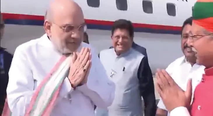 তামিলনাড়ুর তিরুচিরাপল্লি বিমানবন্দরে পৌঁছোলেন কেন্দ্রীয় স্বরাষ্ট্রমন্ত্রী অমিত শাহ