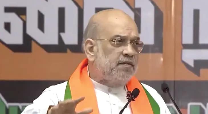 তামিলনাড়ুর পুডুকোট্টাইয়ের একটি জনসভায় বক্তব্য রাখছেন কেন্দ্রীয় স্বরাষ্ট্রমন্ত্রী অমিত শাহ