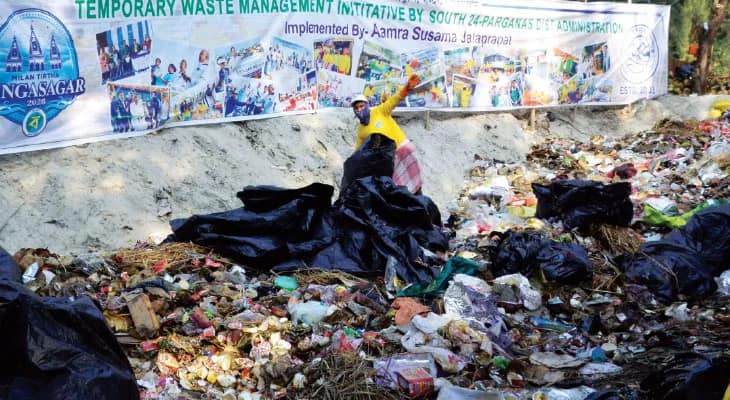 ব্যাগ-বোতল নিয়েই সাগর মেলায় পুণ্যার্থীরা, বর্জ্যের ৪০ শতাংশই প্লাস্টিক, উদ্বেগ