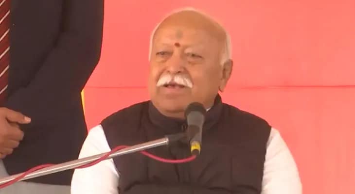 রাজস্থানের দিদওয়ানার সভায় বক্তব্য রাখছেন আরএসএস প্রধান মোহন ভাগবত