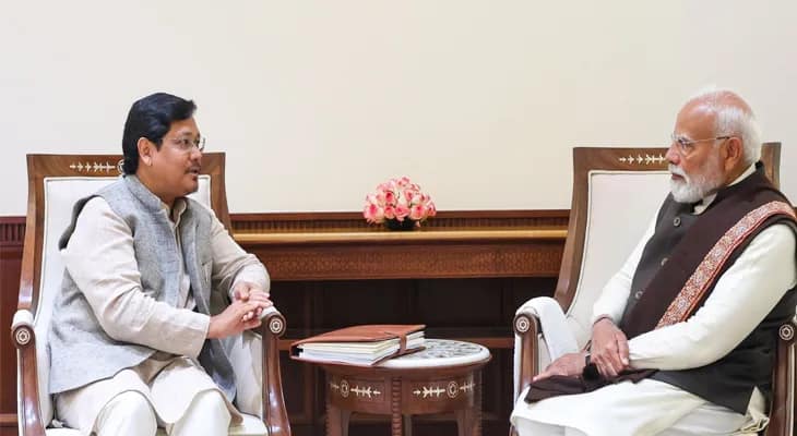 দিল্লিতে প্রধানমন্ত্রী নরেন্দ্র মোদির সঙ্গে দেখা করলেন মেঘালয়ের মুখ্যমন্ত্রী কনরাড সাংমা