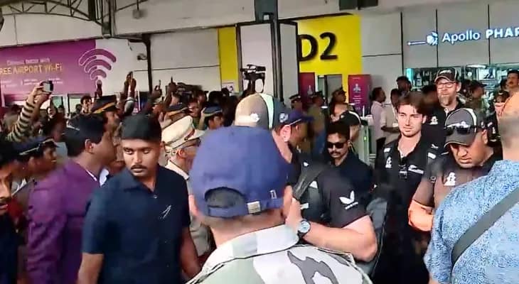 ভারতের সঙ্গে পঞ্চম টি-২০ খেলতে কেরলের তিরুবনন্তপুরমে পৌঁছোল নিউজিল্যান্ডের ক্রিকেট দল