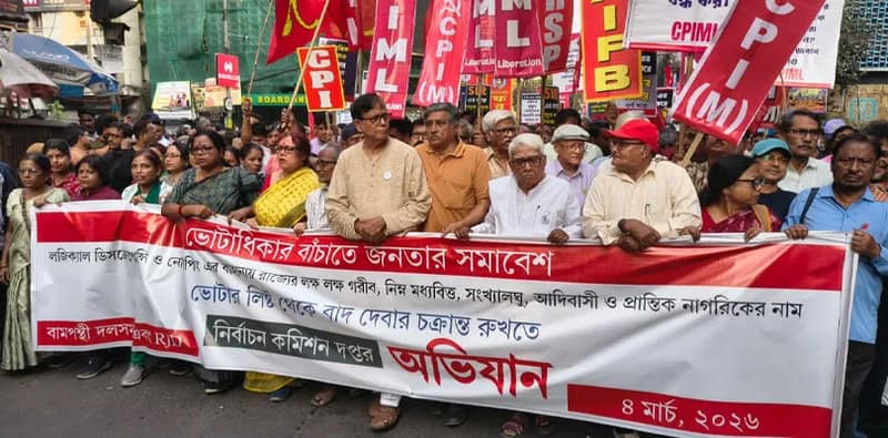 এস আই আর নিয়ে বামেদের প্রতিবাদ মিছিল, পথে বিমান, সেলিম