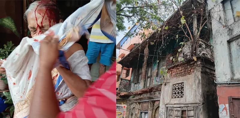 কাঁকুড়গাছিতে বিপজ্জনক বাড়ির  কার্নিশ ভেঙে মাথা ফাটল বৃদ্ধার