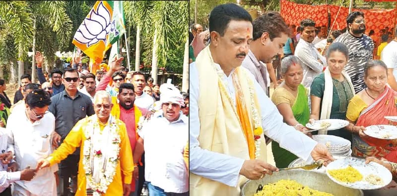 খড়্গপুর: বুলেট চালিয়ে তেলুগুভাষীদের ভোট চাইতে গেলেন দিলীপ ঘোষ, আগেই হাজির প্রদীপ