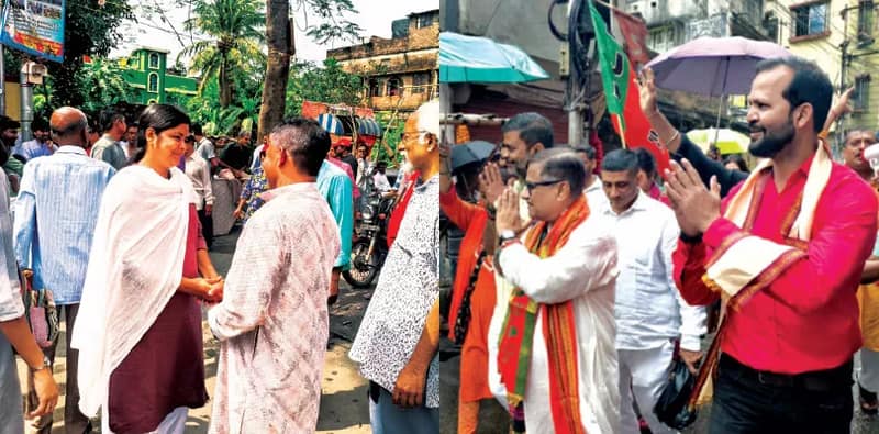 বৃষ্টি উপেক্ষা করেই ভোট ময়দানে প্রার্থীরা, হুগলিতে জোর প্রচার