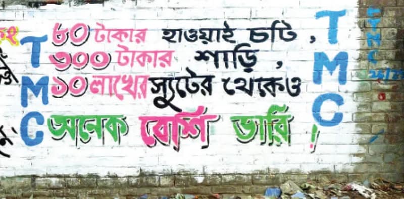 ডান-বামের দেওয়াল লিখন ও ছড়ায় জমজমাট কৃষ্ণনগর