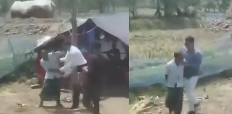 প্রকাশ্যে বিজেপি নেতার দাদাগিরি! এক ব্যাক্তিকে লক্ষ্য করে লাথি, ঘুষি