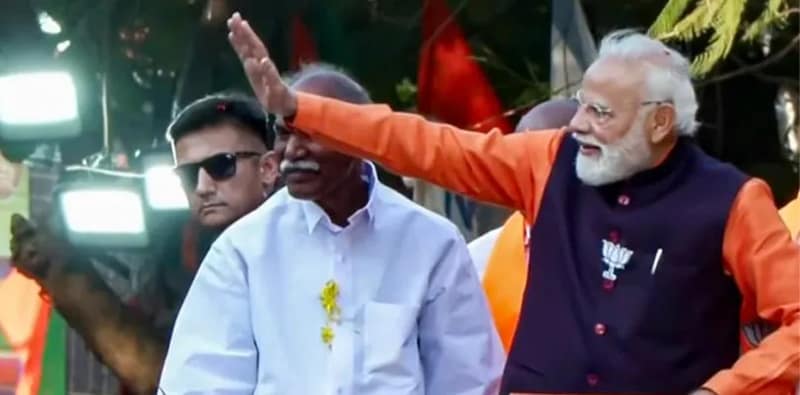পুদুচেরিতে প্রধানমন্ত্রী নরেন্দ্র মোদির রোড শো