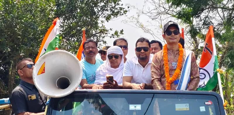 ডোমকলে নির্বাচনি প্রচারে তৃণমূলের হুমায়ুন কবির